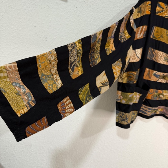 SOLD--Vintage Boho Indonesian Block Print Rayon Shirt Jacket--SOLD - Picture 3 of 9